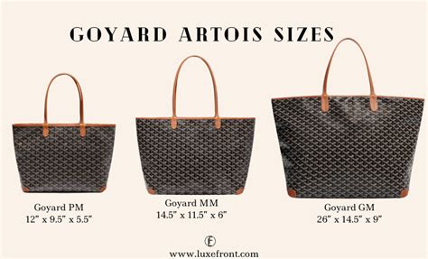 authentic goyard colors|goyard artois size comparison.